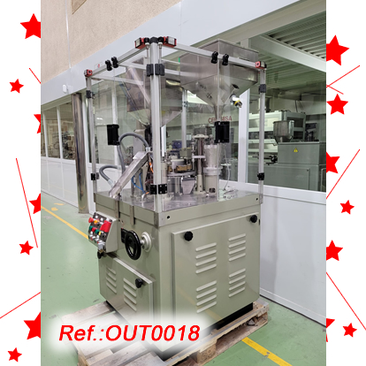 MQUINA OMPLIDORA  TANCADORA DE CPSULES DE GELATINA DURA EN AUTOMTIC ZANASI RM-63 AMB UN FORMAT 0