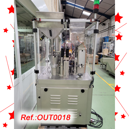 MQUINA OMPLIDORA  TANCADORA DE CPSULES DE GELATINA DURA EN AUTOMTIC ZANASI RM-63 AMB UN FORMAT 0