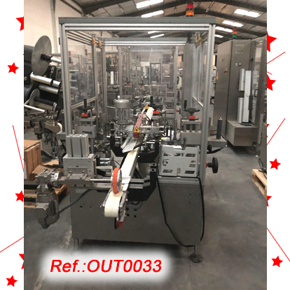 ETIMA VT-3000 LABELLING MACHINE WITH TWO SIDE LABELLING HEADS FOR LABELLING OF TAMPER-EVIDENT LABELS