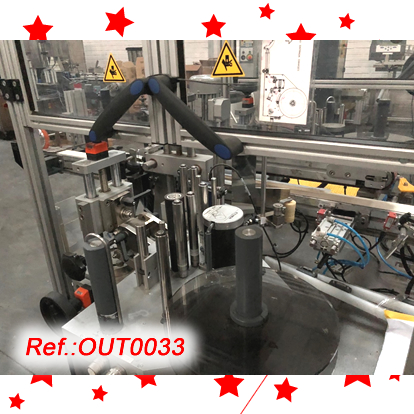 ETIMA VT-3000 LABELLING MACHINE WITH TWO SIDE LABELLING HEADS FOR LABELLING OF TAMPER-EVIDENT LABELS