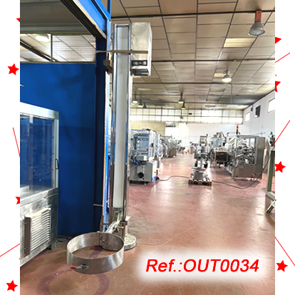 COLUMNA ELEVADORA DACER INOXIDABLE MyJ ANDRS TIPUS CO-3000-A1 AMB BRA DELEVACI DE BIDONS TIPUS MLLER AMB GIR DE VOLTEIG MANUAL