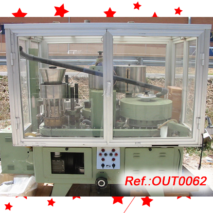 MQUINA OMPLIDORA TANCADORA DE CPSULES DE GELATINA DURA MG2-36 AMB DOSIFICADOR DE POLS