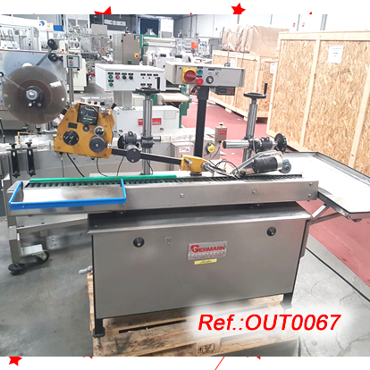 ETIQUETADORA GERMARK TIPUS C-50 GC5010 - GC5000 AMB CAPAL SUPERIOR MUNTAT SOBRE UNA CINTA DE RODETS