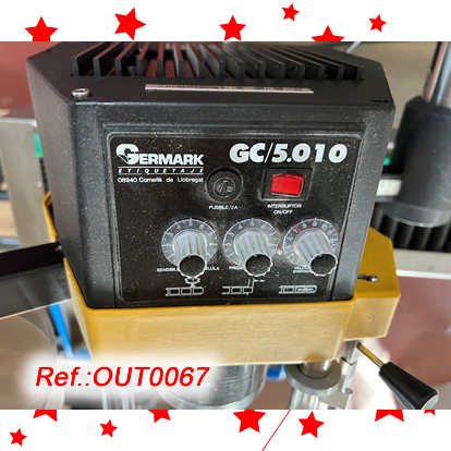 ETIQUETADORA GERMARK TIPUS C-50 GC5010 - GC5000 AMB CAPAL SUPERIOR MUNTAT SOBRE UNA CINTA DE RODETS
