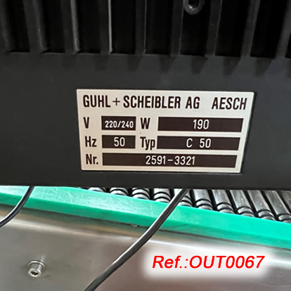 ETIQUETADORA GERMARK TIPUS C-50 GC5010 - GC5000 AMB CAPAL SUPERIOR MUNTAT SOBRE UNA CINTA DE RODETS