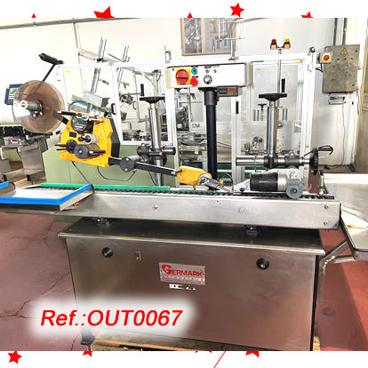 ETIQUETADORA GERMARK TIPUS C-50 GC5010 - GC5000 AMB CAPAL SUPERIOR MUNTAT SOBRE UNA CINTA DE RODETS