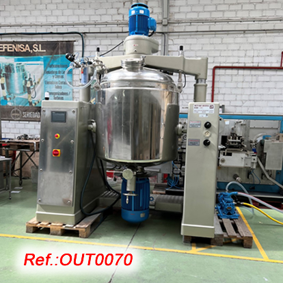 REACTOR DE FABRICACI DE CREMES MOLTO MAT UNIVERSAL MODEL MMU-500 DE 500 LITRES APROX. AMB CAMISA DAIGUA CALENTA