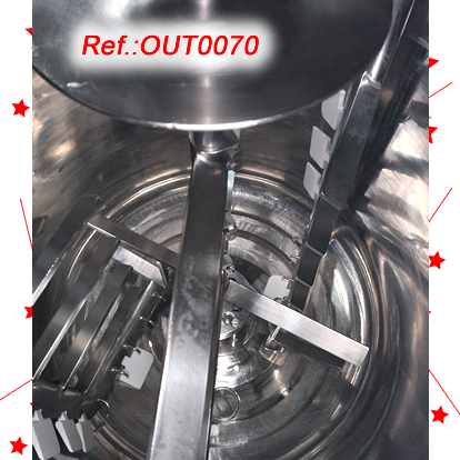 REACTOR DE FABRICACI DE CREMES MOLTO MAT UNIVERSAL MODEL MMU-500 DE 500 LITRES APROX. AMB CAMISA DAIGUA CALENTA