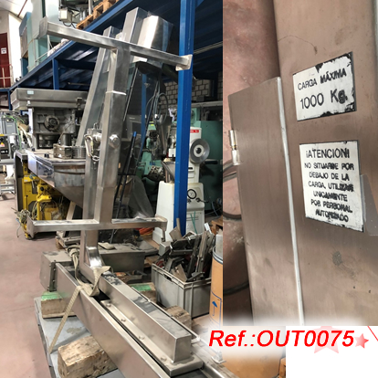 ELEVADOR DE COLUMNA MyJ ANDRS TIPUS 5800-PP DACER INOXIDABLE DE VIS SENS FI DE 1000 KG AMB EQUIP PER ELEVAR BIG-BAG