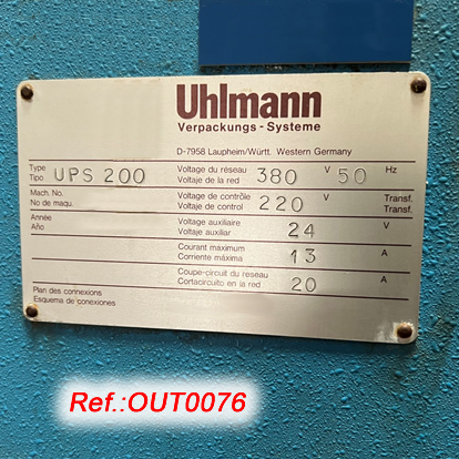 UHLMANN UPS-200 BLISTER MACHINE FOR BLISTER FORMING, SEALING AND CUTTING WITH HAPAMATIC PRINTER
