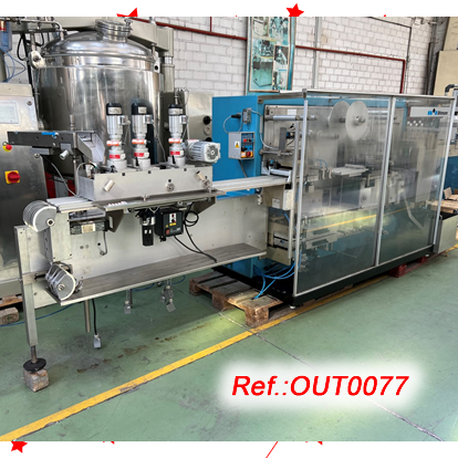 MQUINA DE BLISTER UHLMANN MODEL UPS-300 AMB CARREGADOR UNIVERSAL I DETECTORS DE PRESNCIA AMB PALPADORS