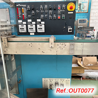 MQUINA DE BLISTER UHLMANN MODEL UPS-300 AMB CARREGADOR UNIVERSAL I DETECTORS DE PRESNCIA AMB PALPADORS