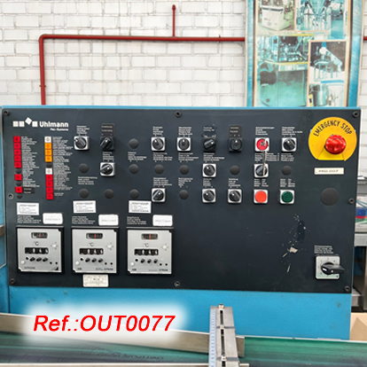 MQUINA DE BLISTER UHLMANN MODEL UPS-300 AMB CARREGADOR UNIVERSAL I DETECTORS DE PRESNCIA AMB PALPADORS