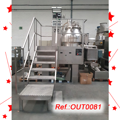 EQUIP GRANULADOR NIRO FIELDER PMA-400 AMB CAMISA DAIGUA CALENTA, ESTRUCTURA, QUADRE ELCTRIC I ESCALA