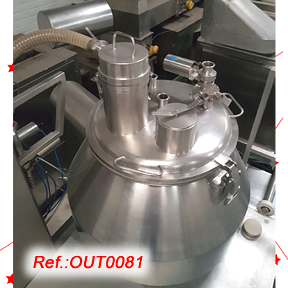 EQUIP GRANULADOR NIRO FIELDER PMA-400 AMB CAMISA DAIGUA CALENTA, ESTRUCTURA, QUADRE ELCTRIC I ESCALA