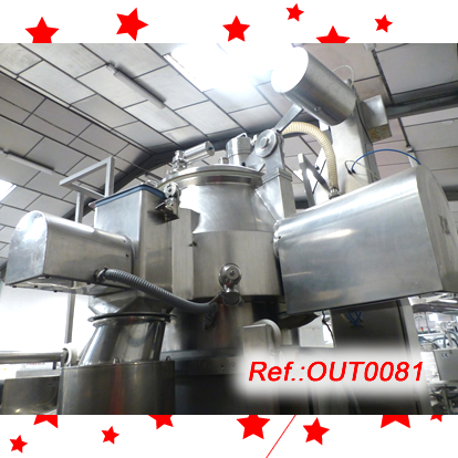 EQUIP GRANULADOR NIRO FIELDER PMA-400 AMB CAMISA DAIGUA CALENTA, ESTRUCTURA, QUADRE ELCTRIC I ESCALA