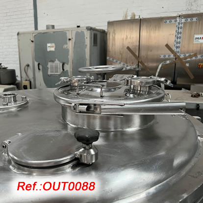 EQUIPO GRANULADOR DE ACERO INOXIDABLE GLATT LABORTECNIC DE 500 LITROS APROX. CON SU ESTRUCTURA