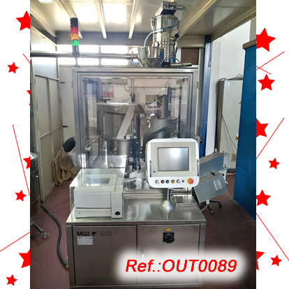 MG2 G-70 CAPSULE FILLING AND CLOSING MACHINE FOR POWDER FILLING WITH TWO FORMATS Nos. 2 AND 3