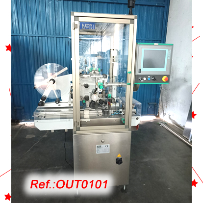 NERI MODEL SL-400 TYPE V LABELLING MACHINE WITH UPPER LABELLING HEAD FOR KITS OR BOXES