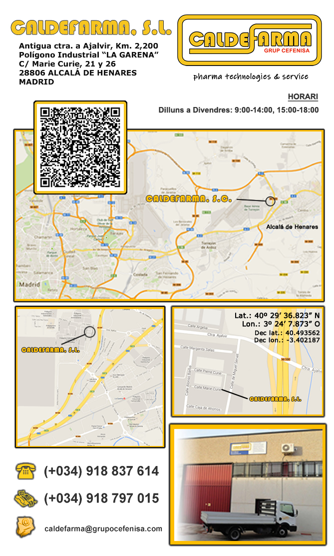 Localizatciò de CALDEFARMA, S.L. a Alcalá de Henares - Madrid